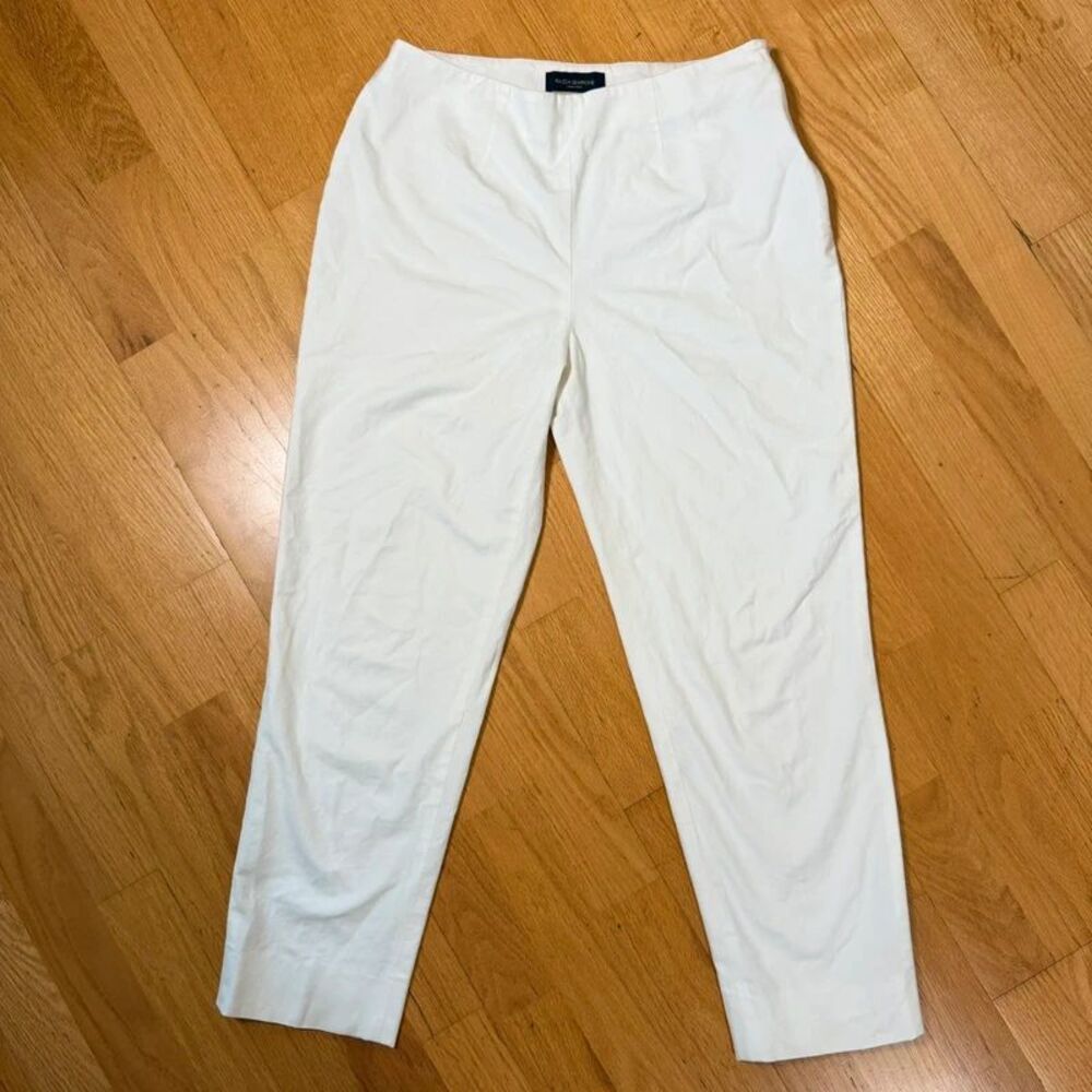 Piazza Sempione Audrey Straight Leg Crop Slit Pants White Made in Italy Read